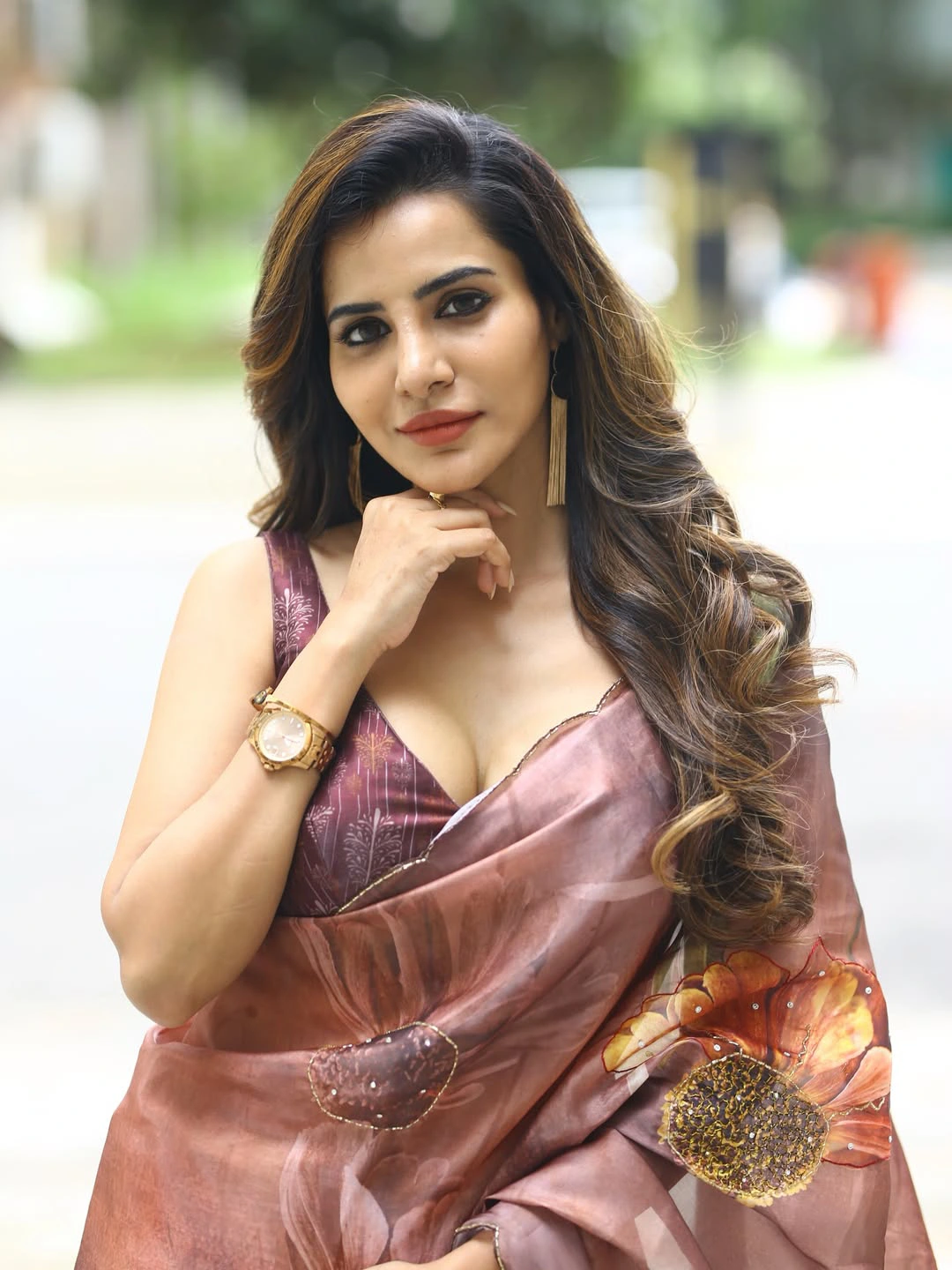 Ashu Reddy Stunning Looks in Saree