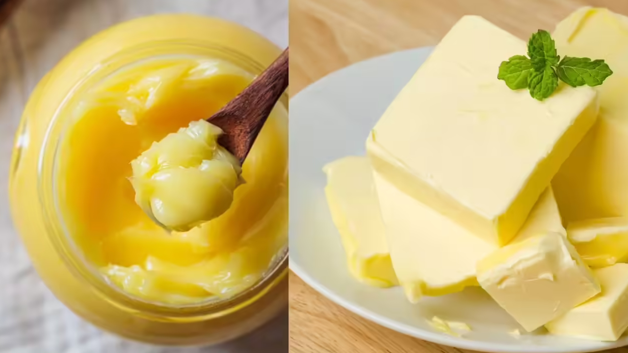 Butter vs Ghee: వెన్న vs నెయ్యి: దేనిలో కొవ్వు ఎక్కువగా ఉంటుంది.. ఏది ఆరోగ్యానికి మంచిది? Butter vs Ghee: వెన్న vs నెయ్యి: దేనిలో కొవ్వు ఎక్కువగా ఉంటుంది.. ఏది ఆరోగ్యానికి మంచిది?