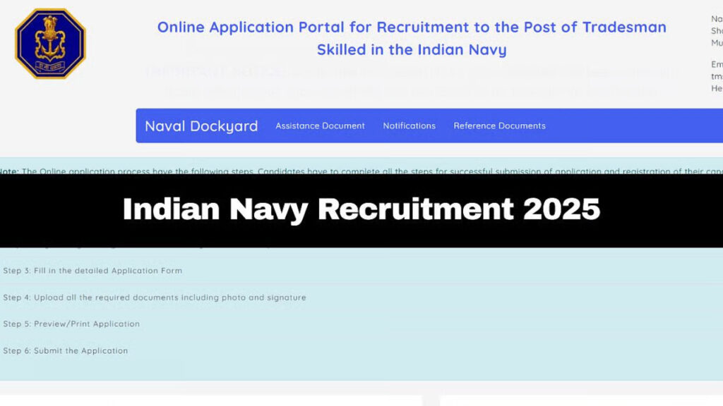 Indian Navy has released a notification for 1,266 Civilian Tradesmen Skilled posts.