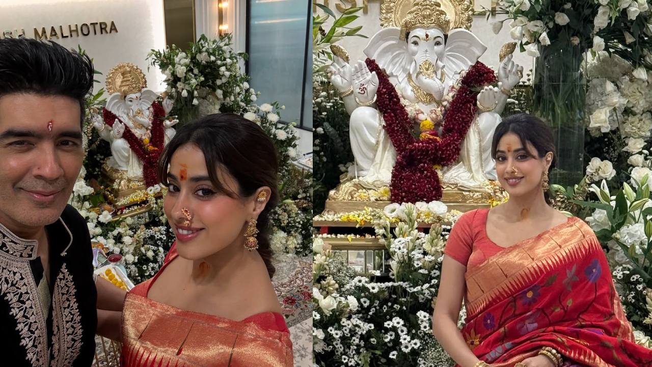 Janhvi Kapoor : జాన్వీ కపూర్ వినాయక చవితి సెలబ్రేషన్స్.. ఫొటోలు..