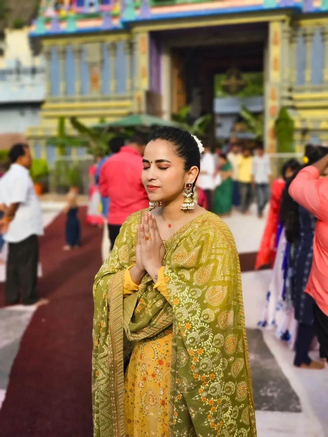 Komalee Prasad at Vijayawada Kanakadurga Temple