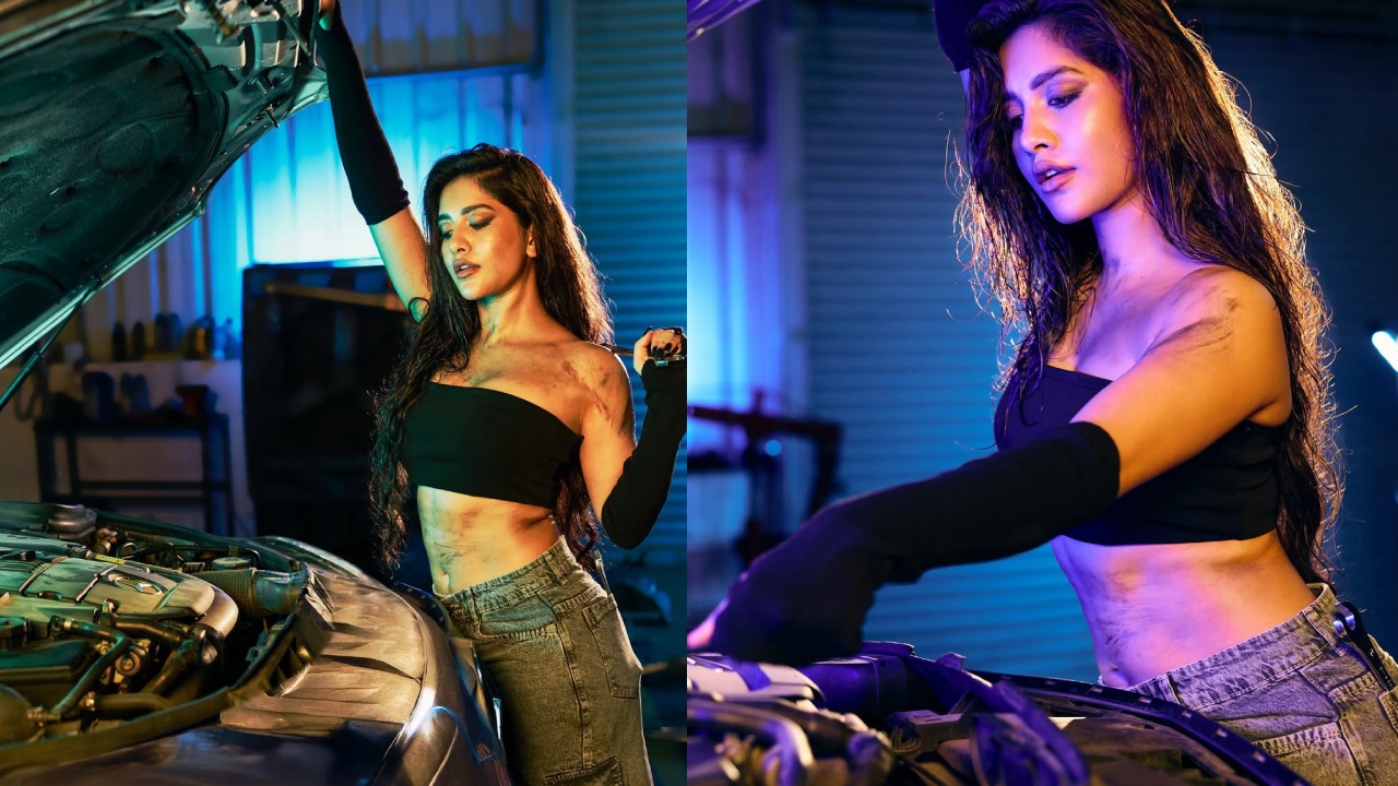 Nabha Natesh : కార్ షెడ్ లో అందమైన మెకానిక్.. నభా నటేష్ హాట్ పోజులు..