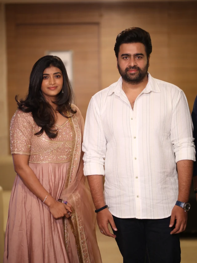 Nara Rohith with Fiancee Siri Lella at Sundarakanda Pre Release Event