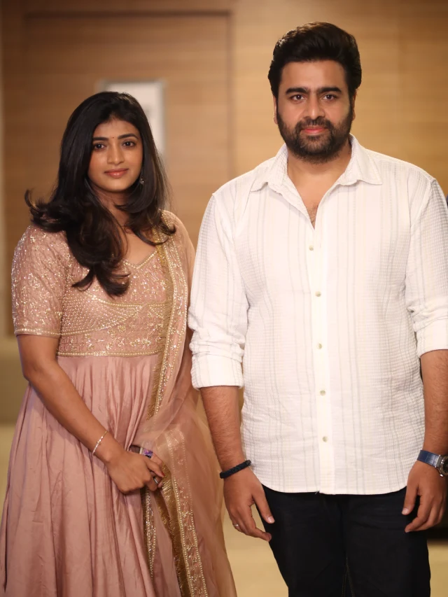 Nara Rohith with Fiancee Siri Lella at Sundarakanda Pre Release Event