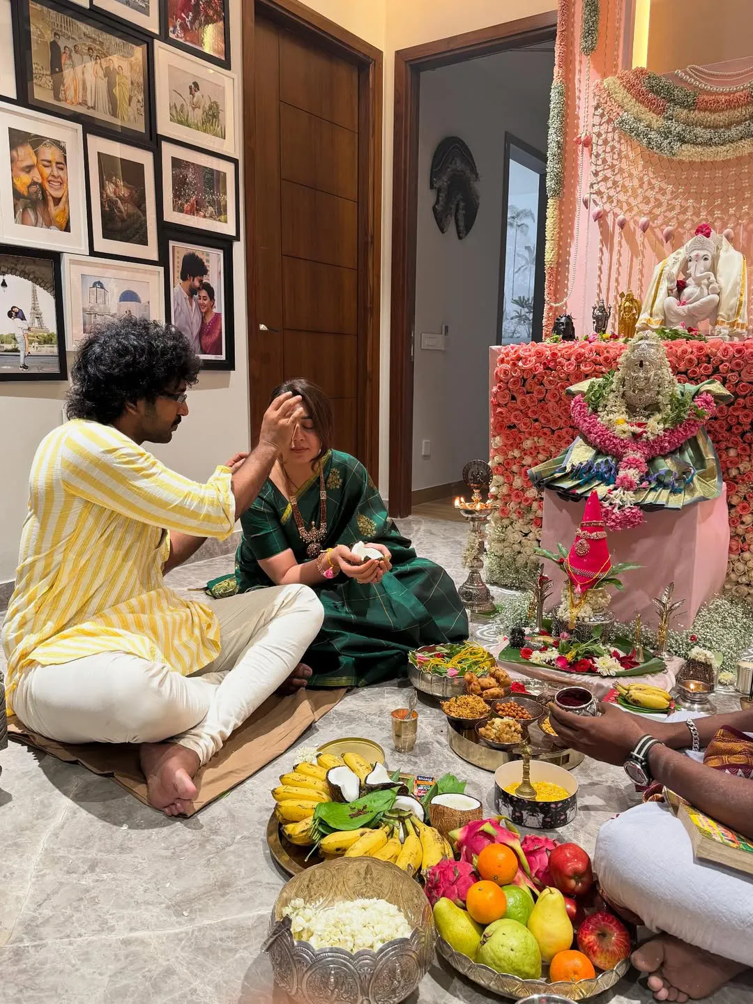 Nikkii Galrani Aadhi Pinisetty Vinayaka Chavithi Varalakshmi Pooja Celebrations