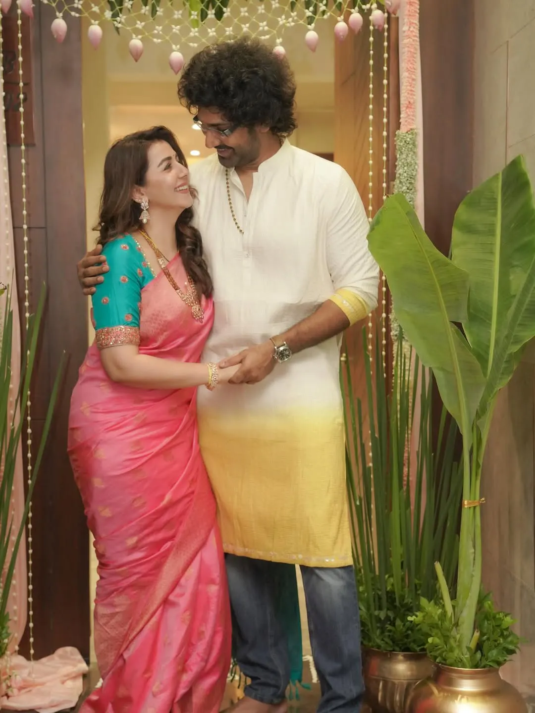 Nikkii Galrani Aadhi Pinisetty Vinayaka Chavithi Varalakshmi Pooja Celebrations
