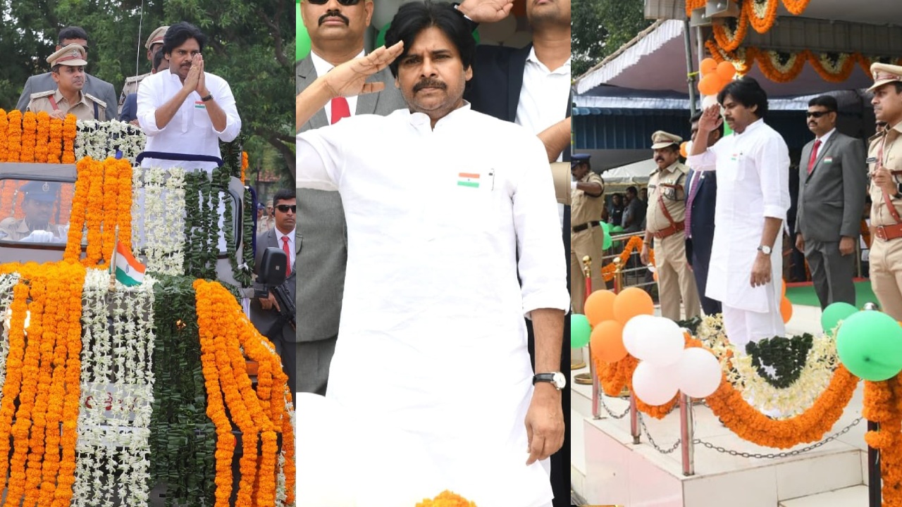 Pawan Kalyan : స్వాతంత్ర్య దినోత్సవ వేడుకల్లో పవన్ కళ్యాణ్.. ఫొటోలు..