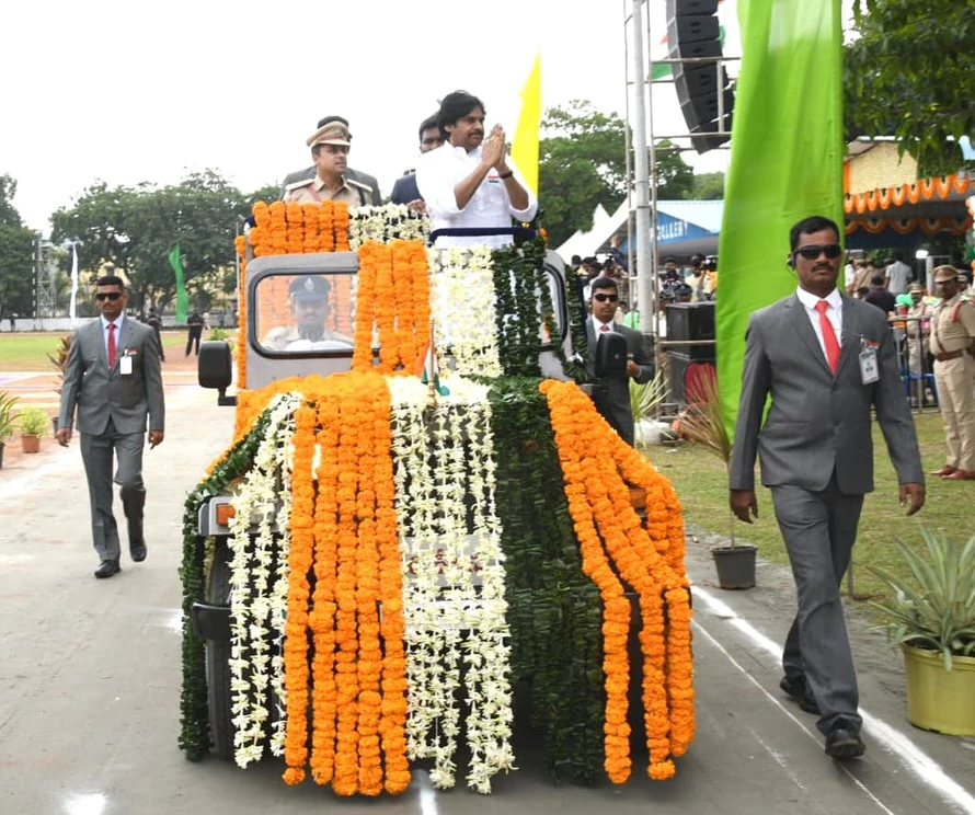 Pawan Kalyan Participated in Independence Day Celebrations at Kakinada