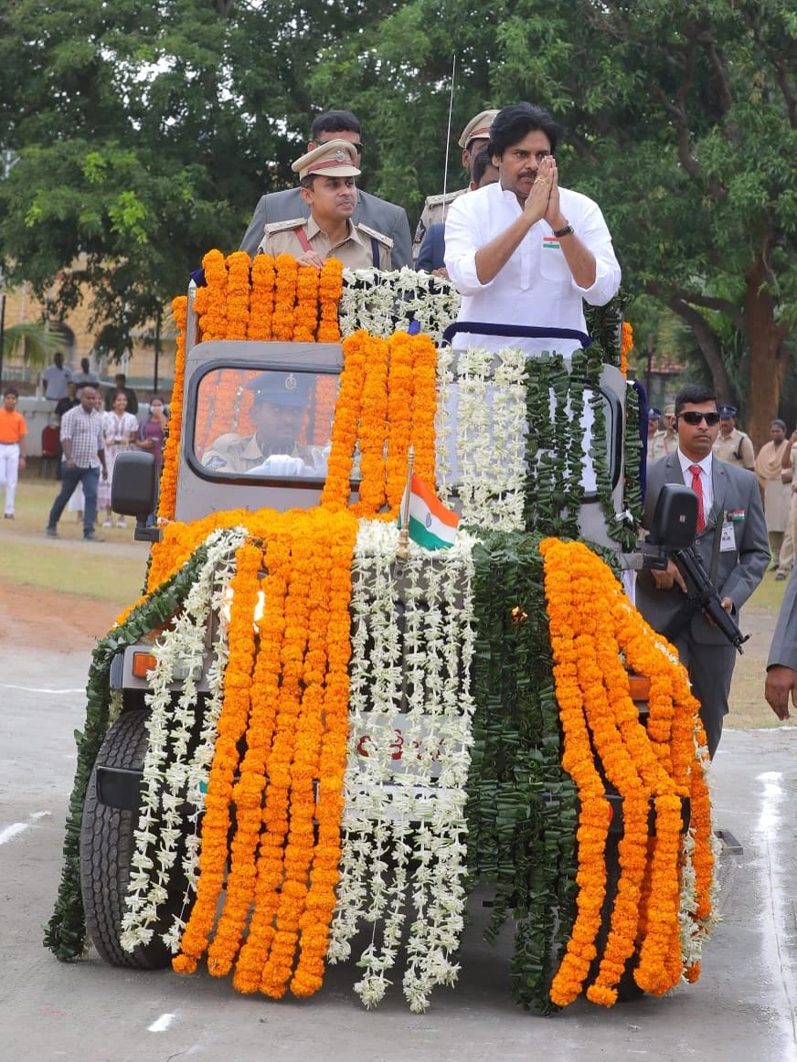 Pawan Kalyan Participated in Independence Day Celebrations at Kakinada