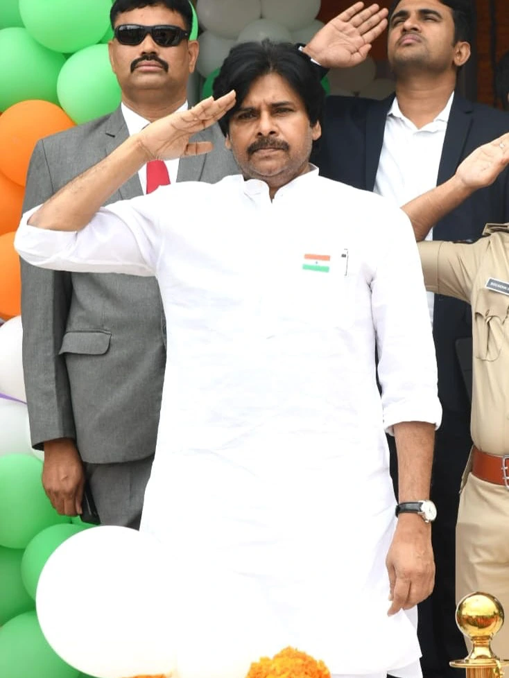 Pawan Kalyan Participated in Independence Day Celebrations at Kakinada