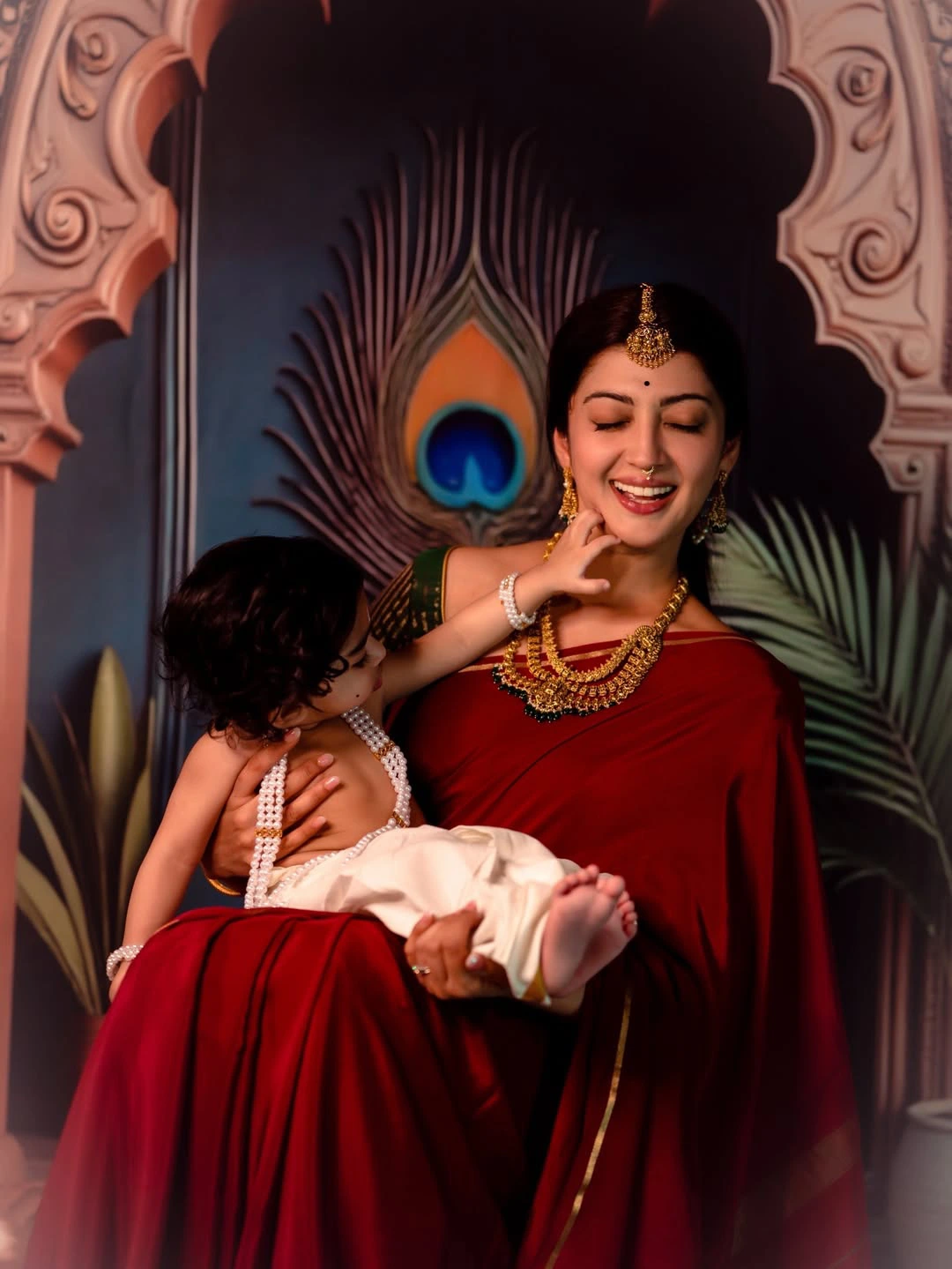 Pranitha Subhash Krishnashtami Special Photos with her Son