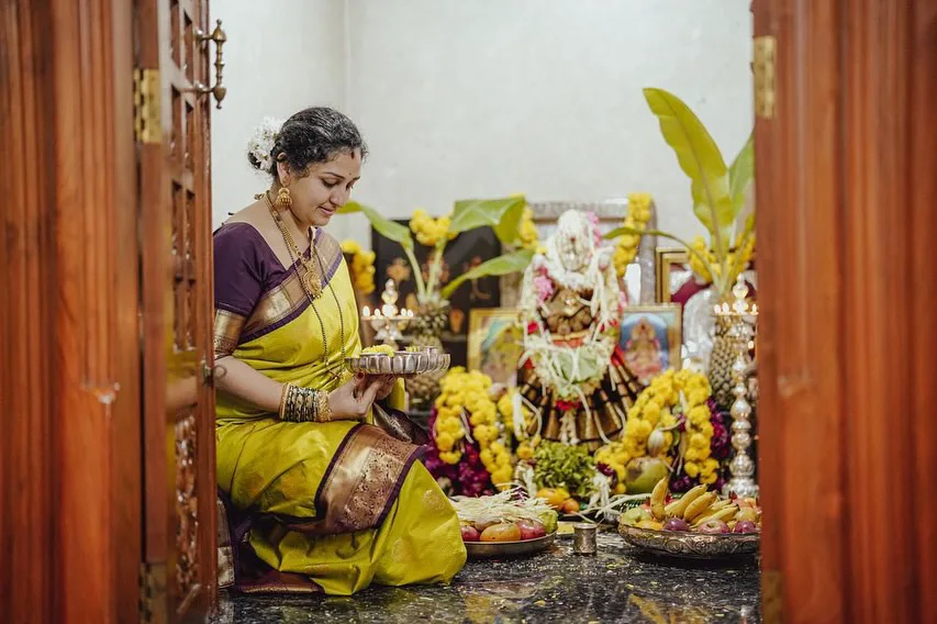 Rishab Shetty Varalakshmi Vratham Special Family Photos