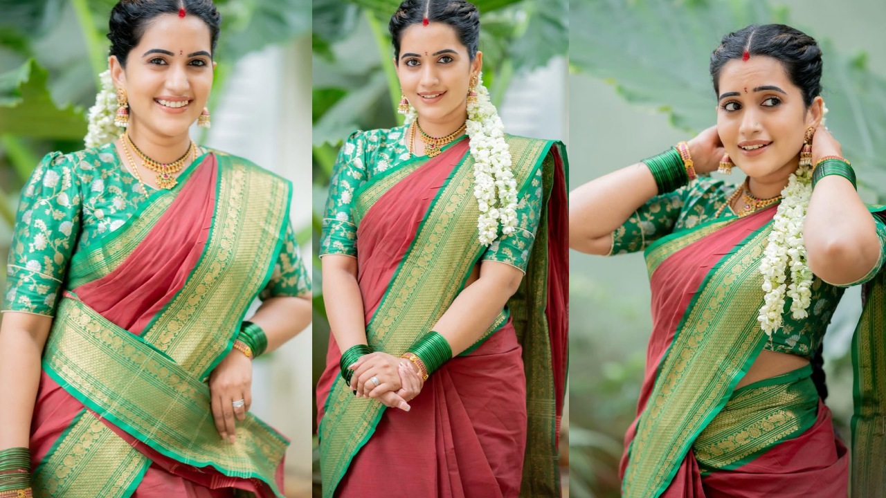 Anchor Sravanthi : వరలక్ష్మి వ్రతం స్పెషల్.. చీరకట్టు మల్లెపూలతో యాంకర్ స్రవంతి..