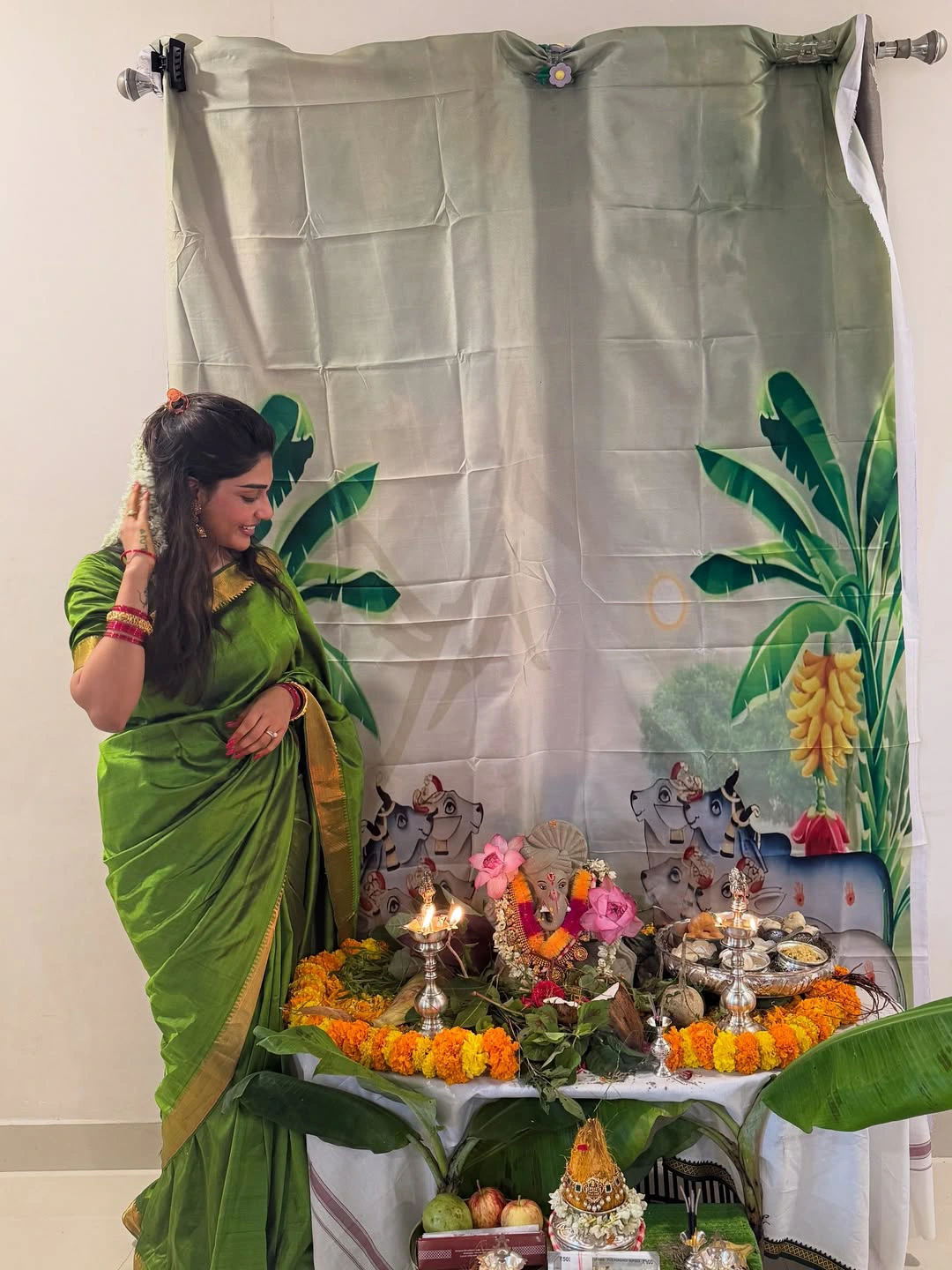 Supritha Vinayaka Chavithi Celebrations with her Mother Surekhavani