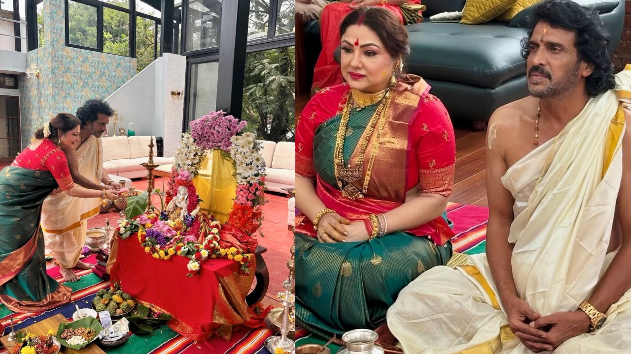 Upendra Kumar : భార్యతో కలిసి కన్నడ స్టార్ ఉపేంద్ర వరలక్ష్మి వ్రతం పూజలు..ఫొటోలు..