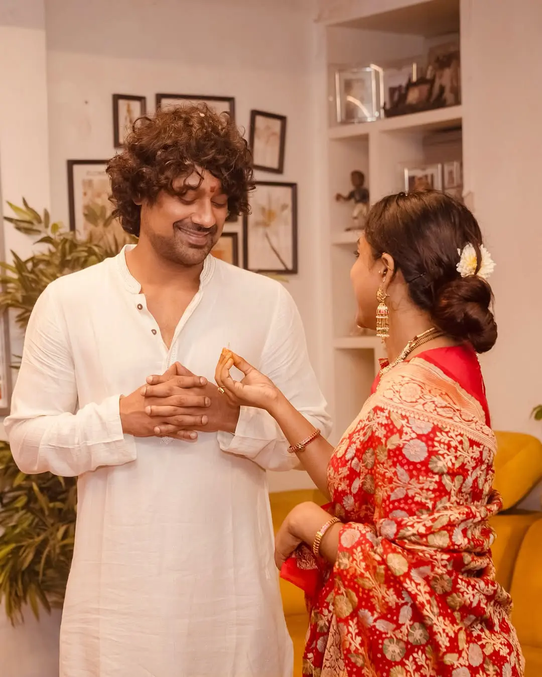 Varun Sandesh Vinayaka Chavithi Celebrations with his Wife Vithika Sheru