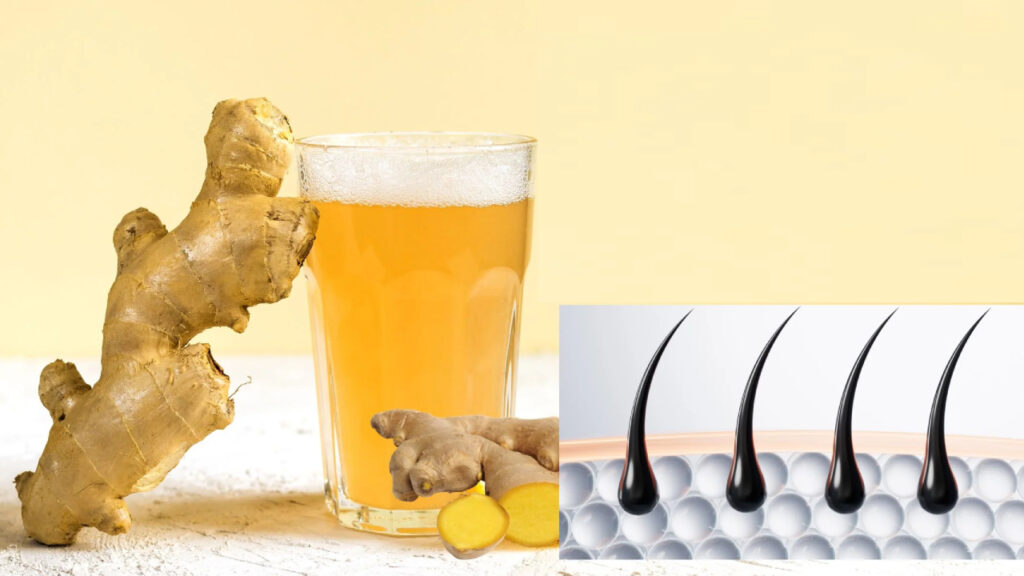 How is ginger useful for hair problems?