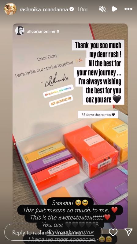 Rashmika Mandanna Sends Special Gifts to Celebrities Allu Arjun Reacts 