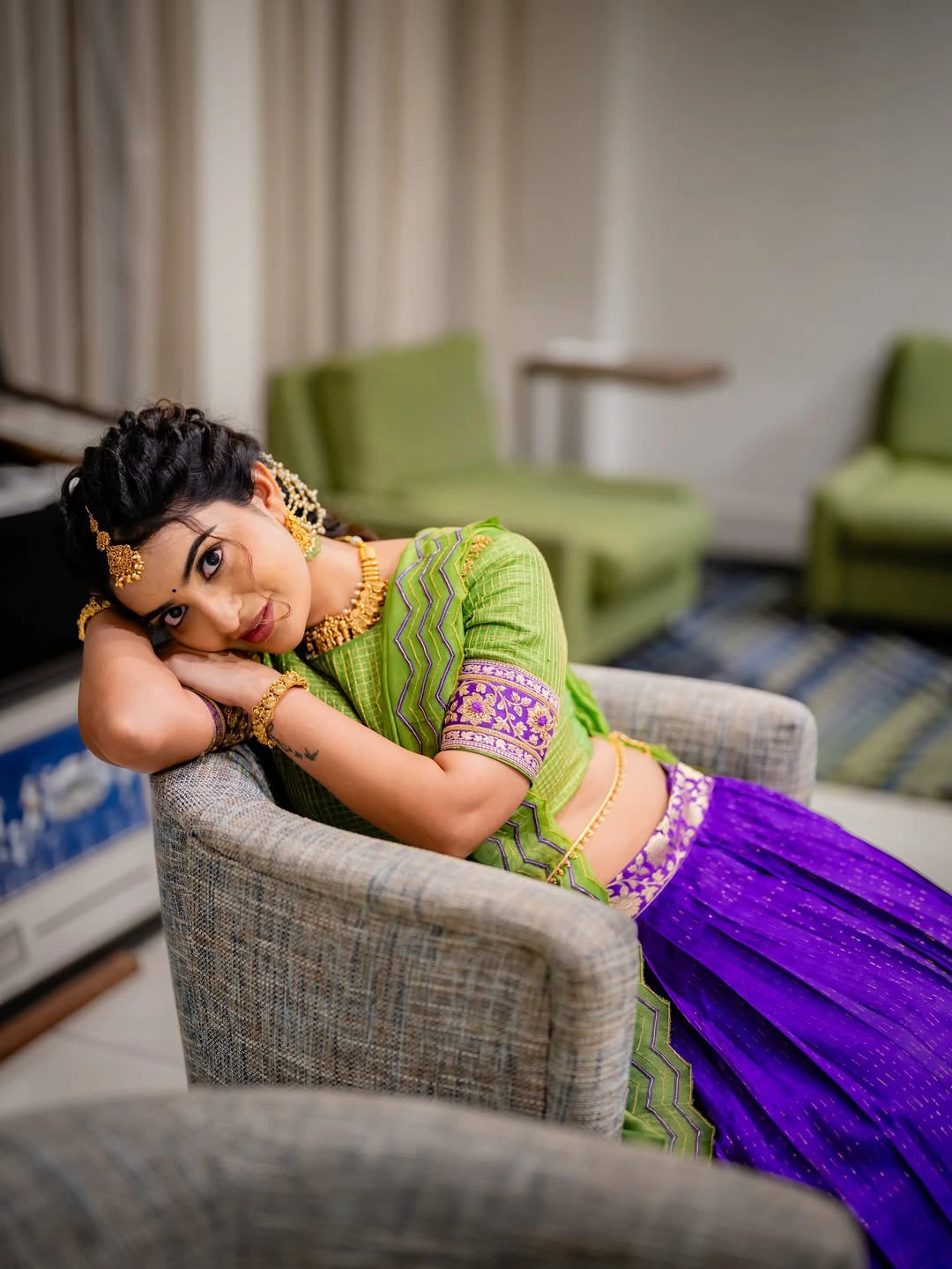 Ananya Nagalla Shines in Traditional Dress for Bathukamma