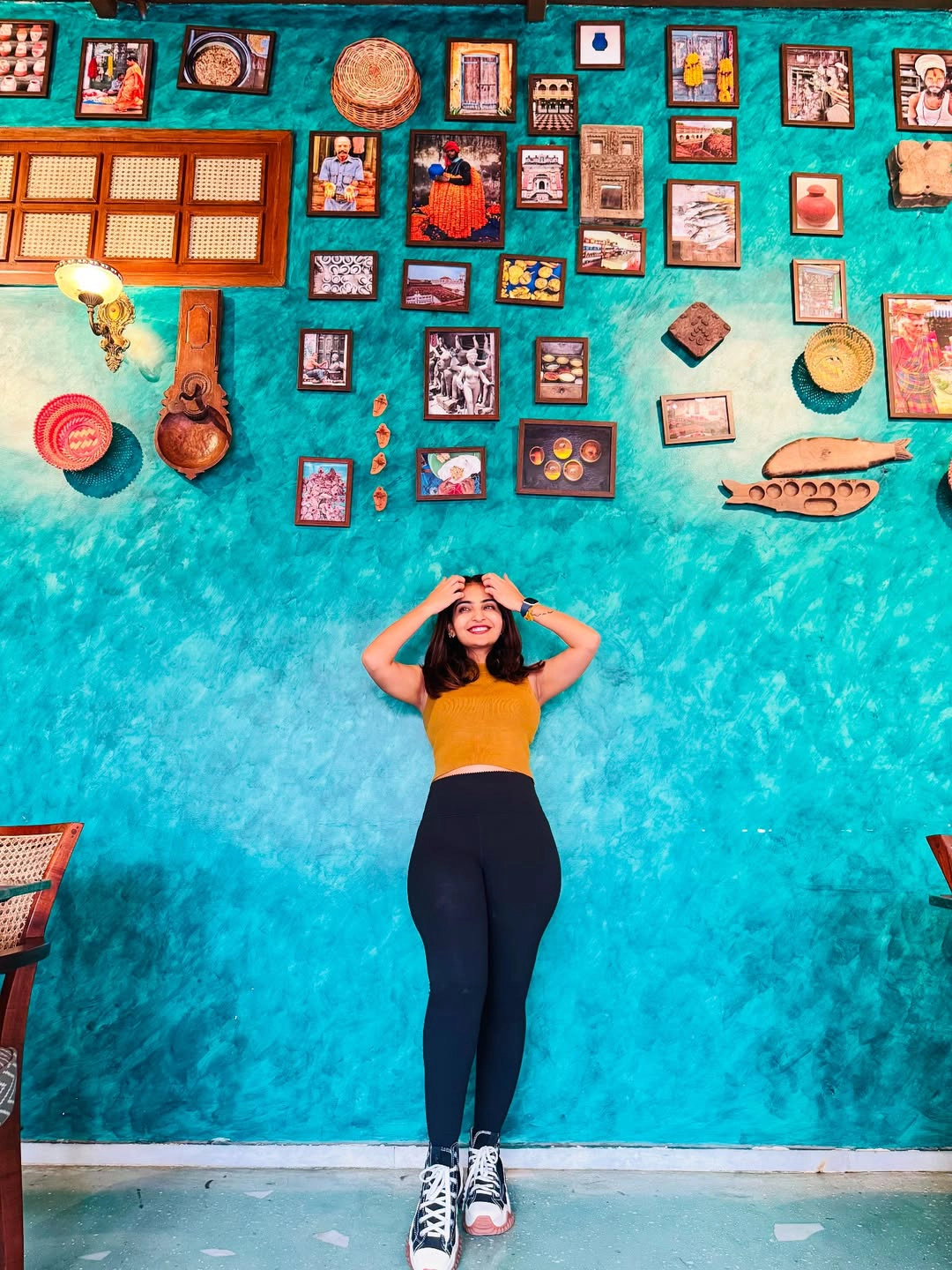 Ananya nagalla Enjoying Restaurant Ambiance