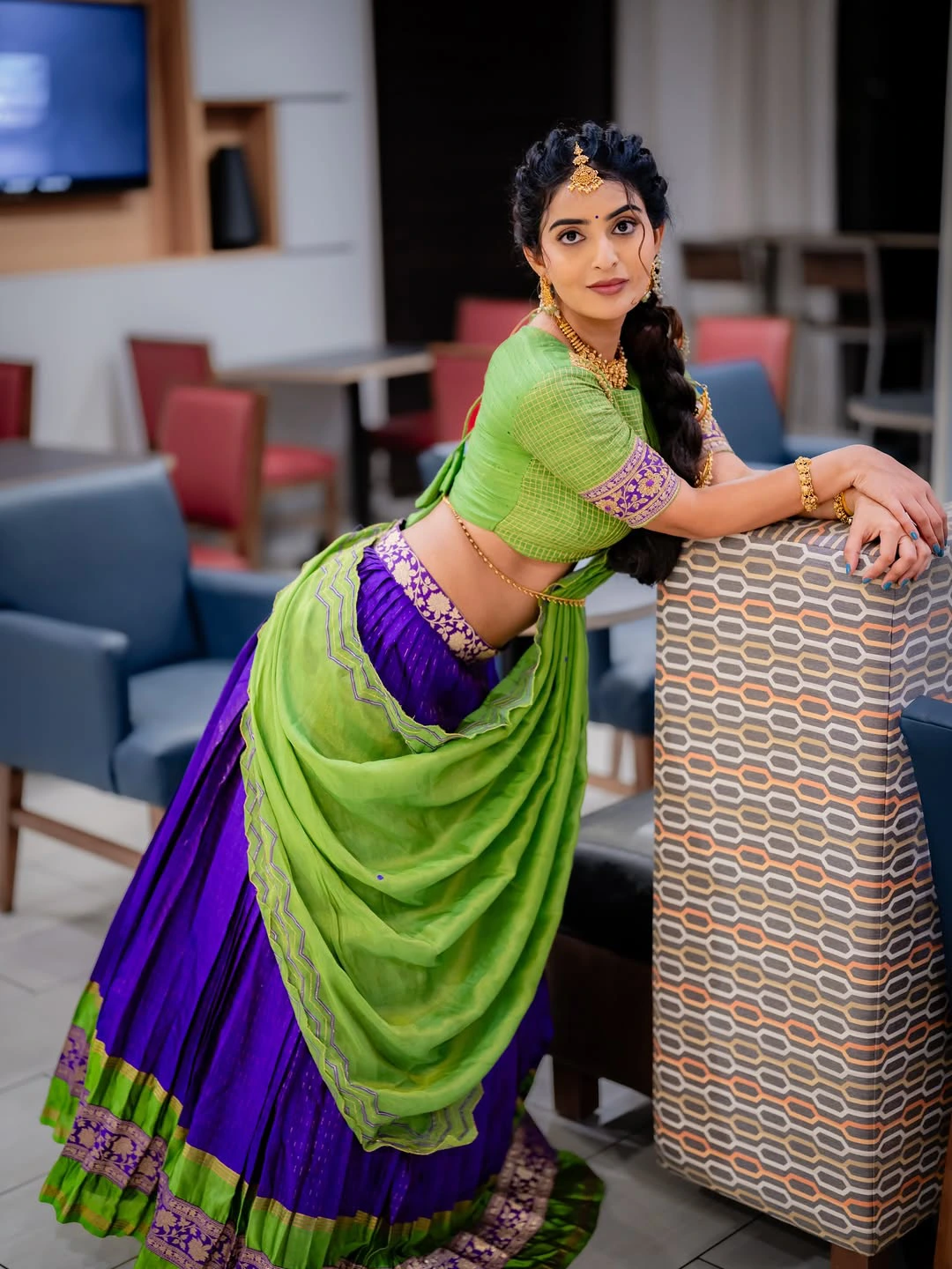Ananya Nagalla Shines in Traditional Dress for Bathukamma