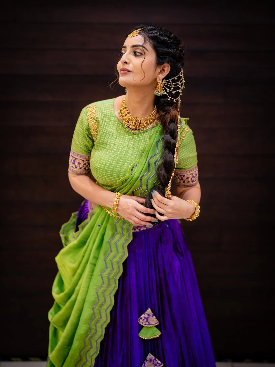 Ananya Nagalla Shines in Traditional Dress for Bathukamma