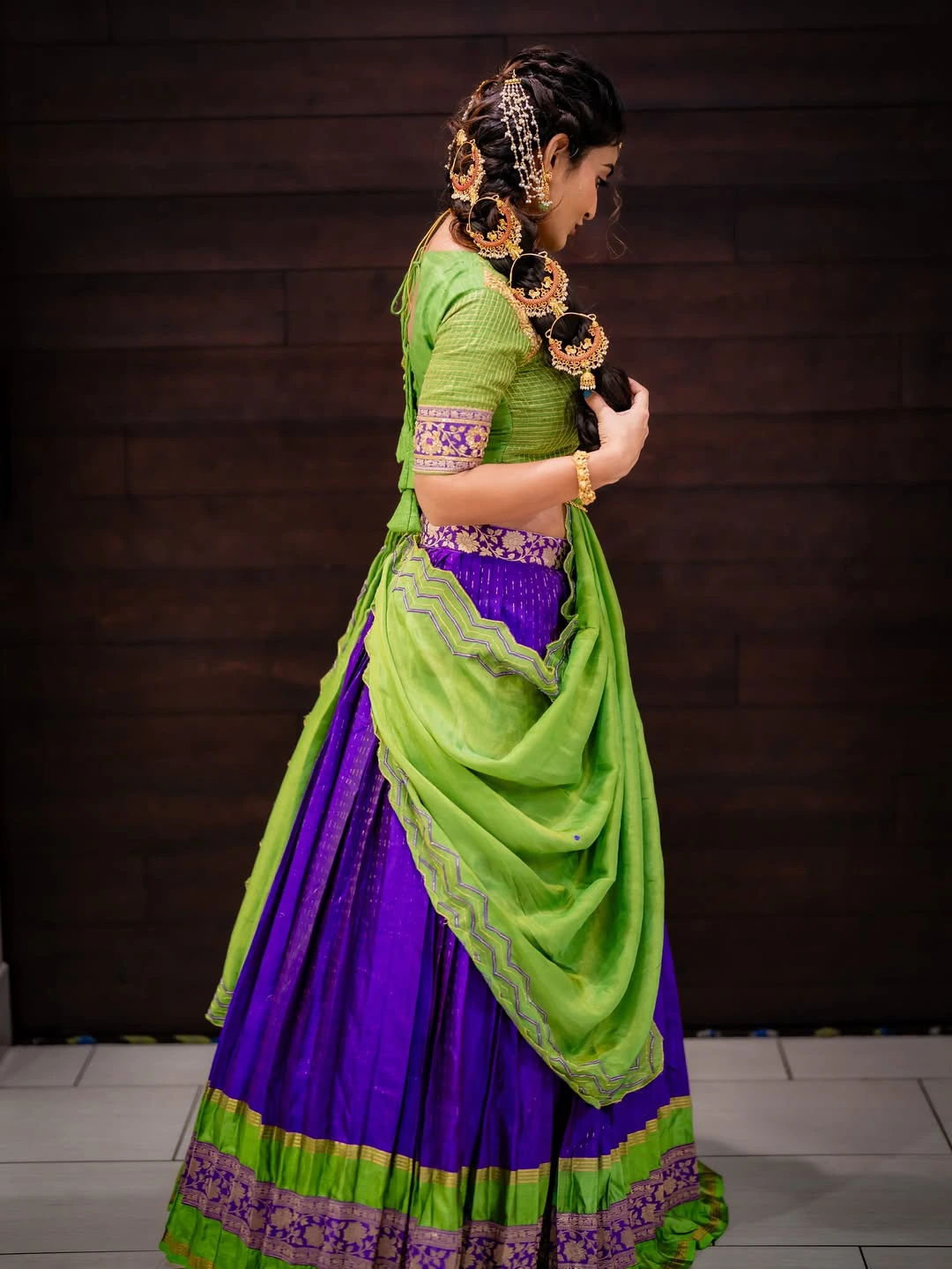 Ananya Nagalla Shines in Traditional Dress for Bathukamma