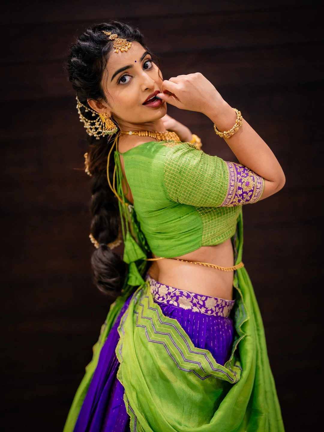 Ananya Nagalla Shines in Traditional Dress for Bathukamma