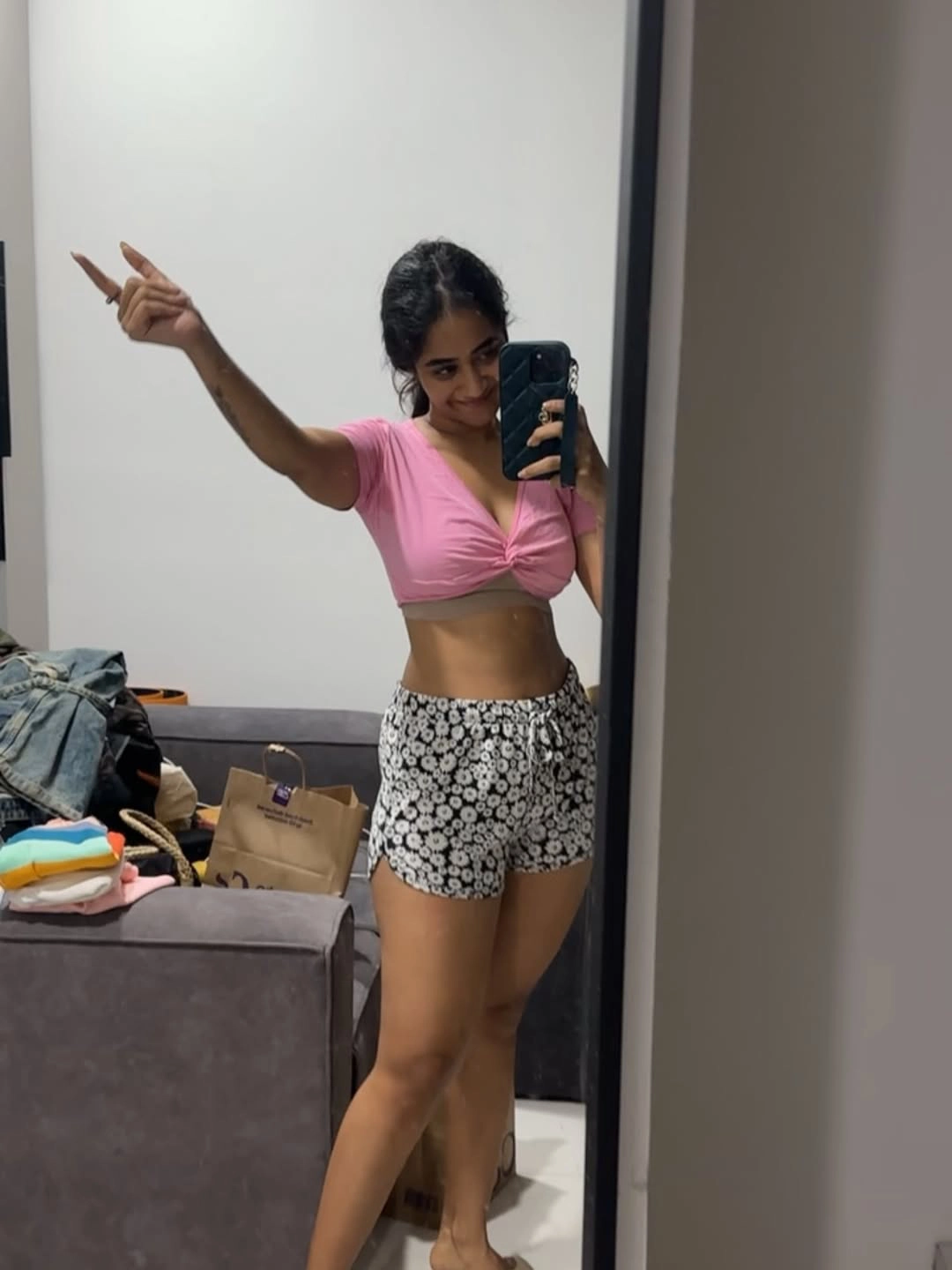 Deepthi Sunaina Cute Selfies