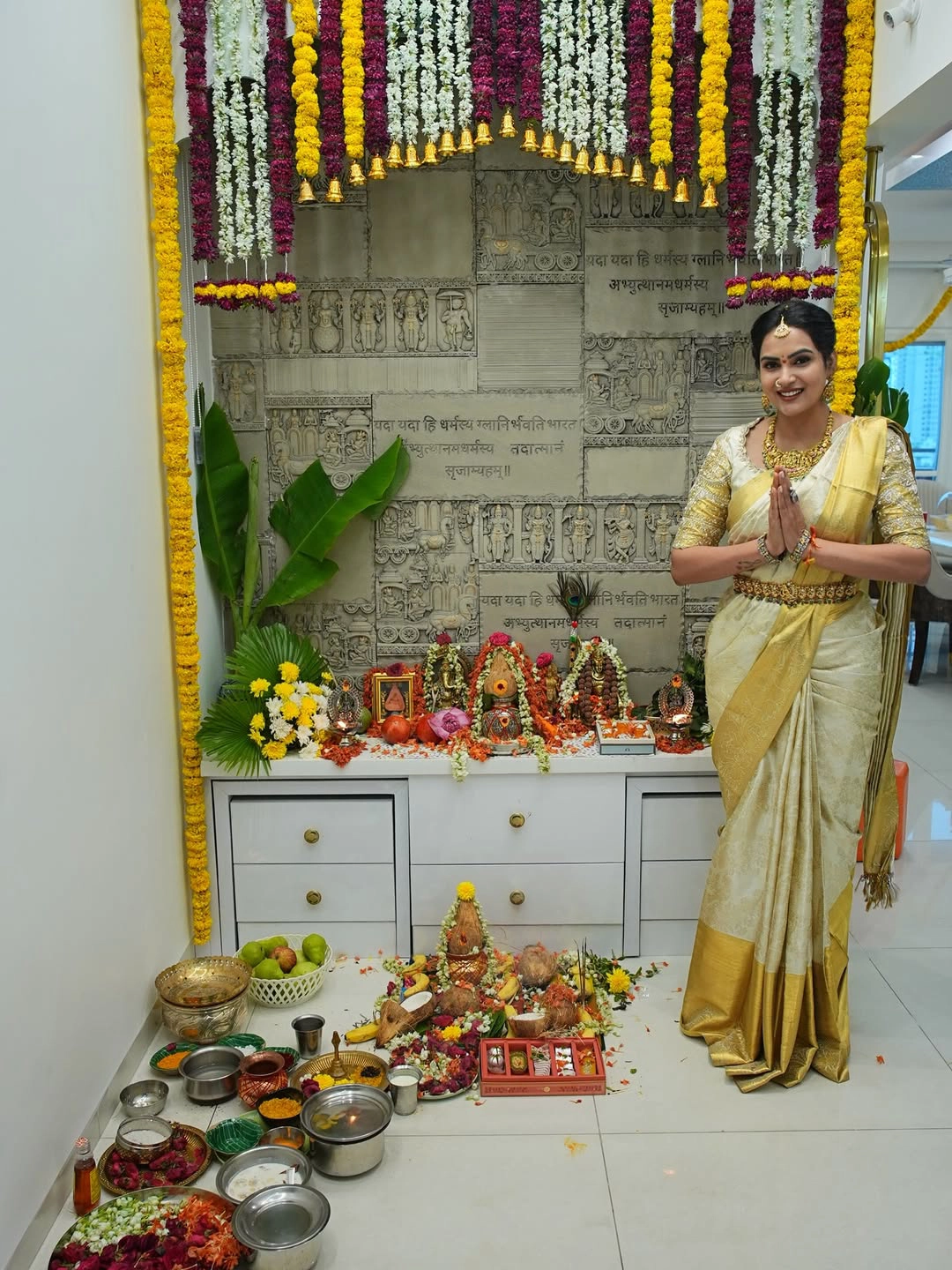 Serial TV Actresses Attends to Himaja Home Pooja
