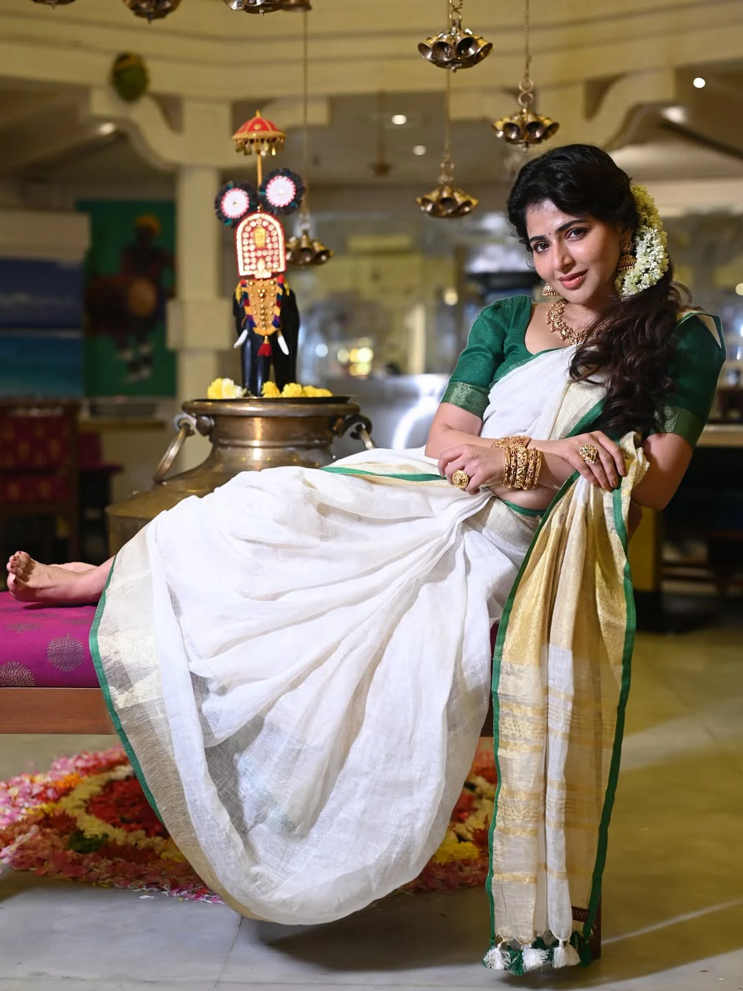 Iswarya Menon Stunning Looks on Onam Festival