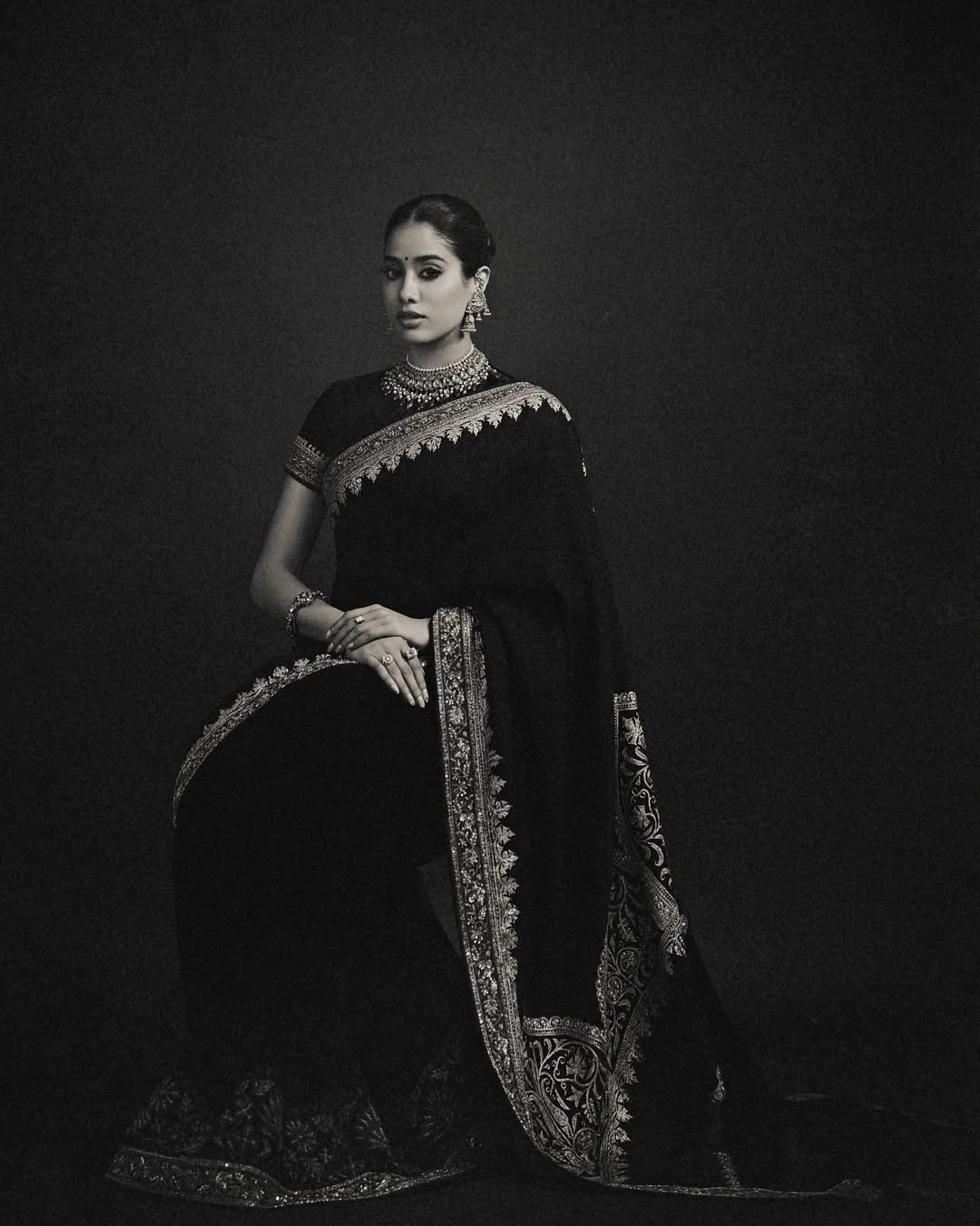 Janhvi Kapoor Wears her Mother Sridevi Saree