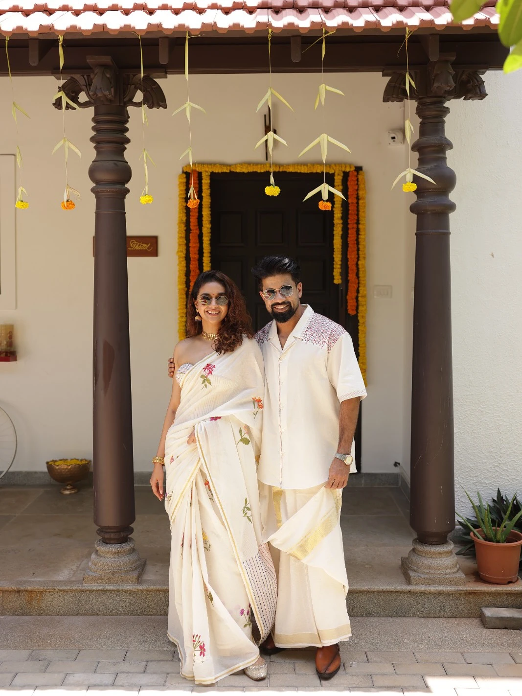 Keerthy Suresh Onam Celebrations with Husband Antony Thattil