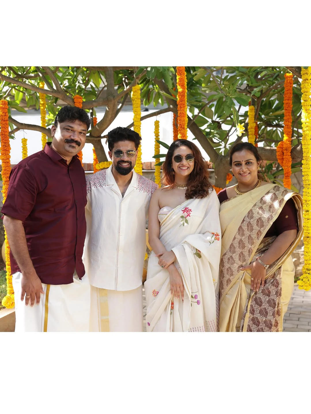 Keerthy Suresh Onam Celebrations with Husband Antony Thattil