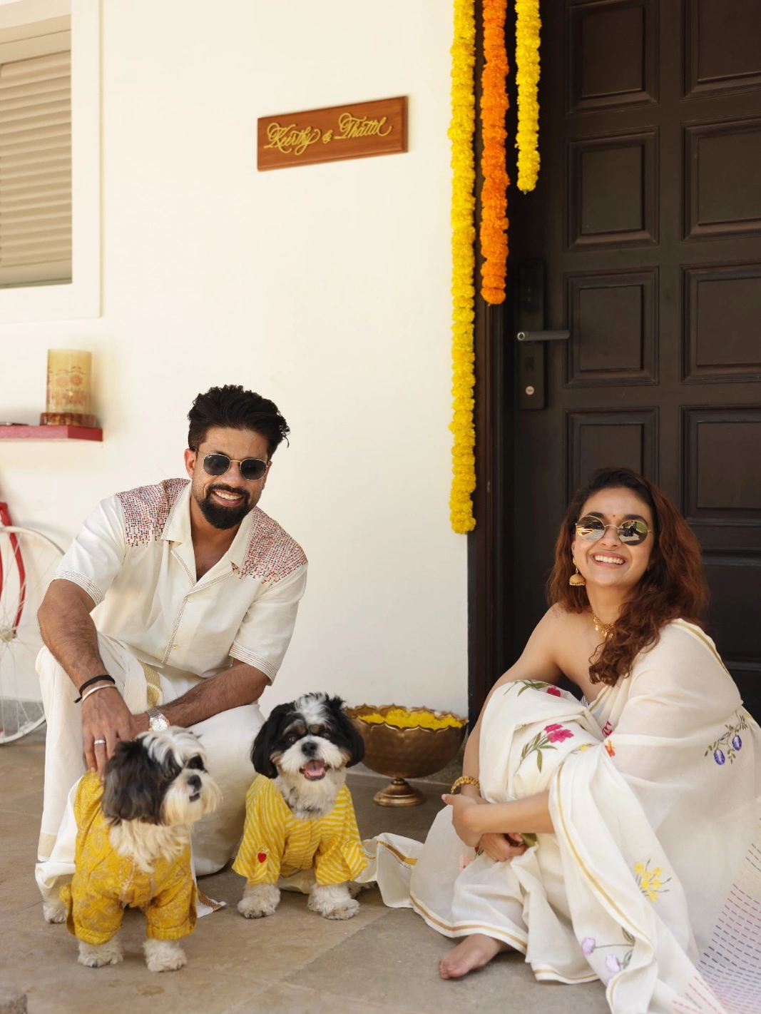 Keerthy Suresh Onam Celebrations with Husband Antony Thattil