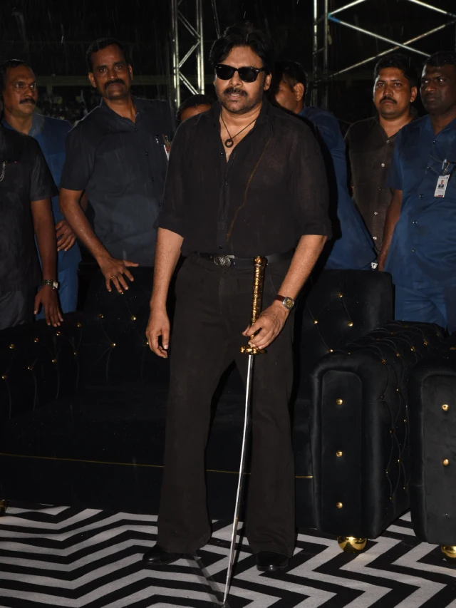 Pawan Kalyan Poses with Katana in OG Pre Release Event