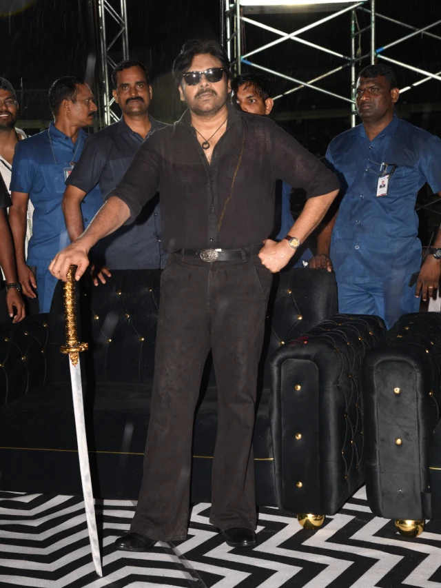 Pawan Kalyan Poses with Katana in OG Pre Release Event