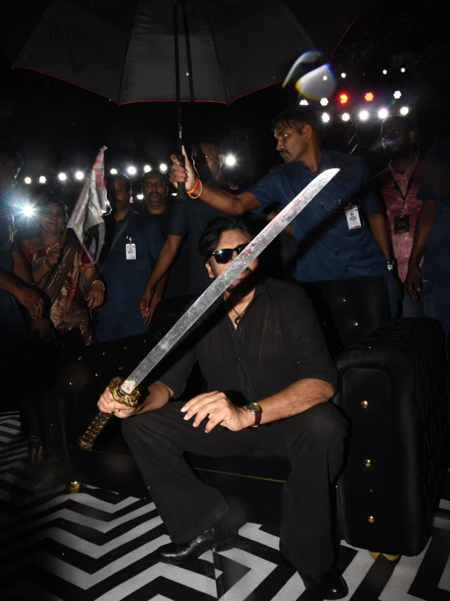 Pawan Kalyan Poses with Katana in OG Pre Release Event