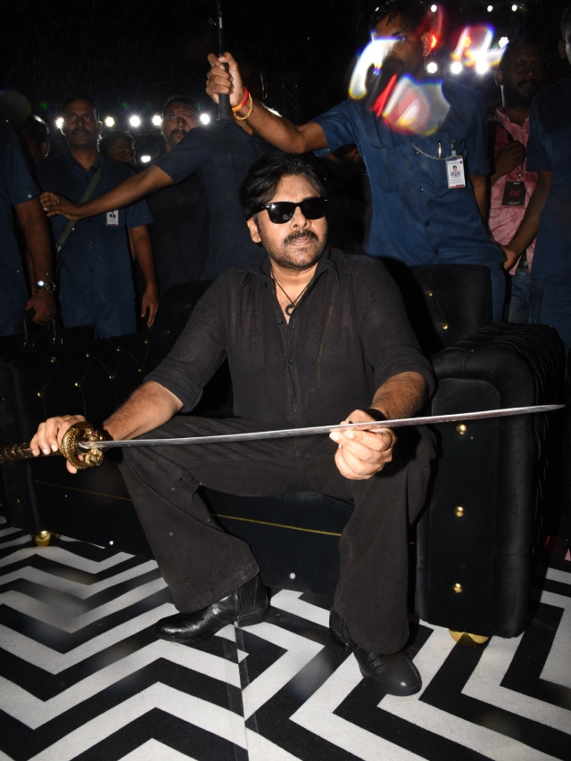 Pawan Kalyan Poses with Katana in OG Pre Release Event