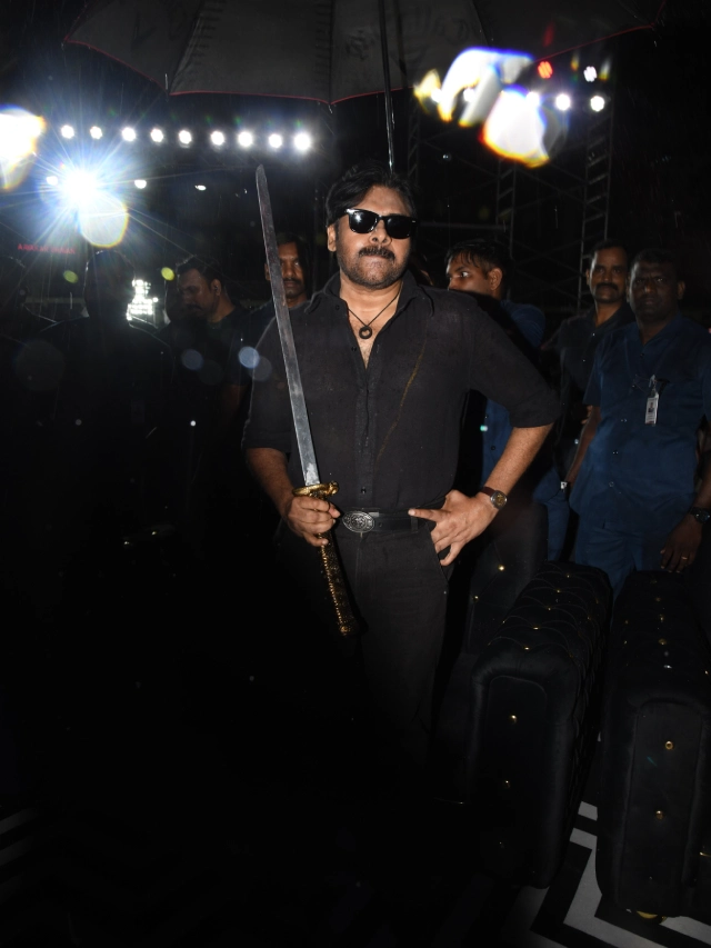 Pawan Kalyan Poses with Katana in OG Pre Release Event