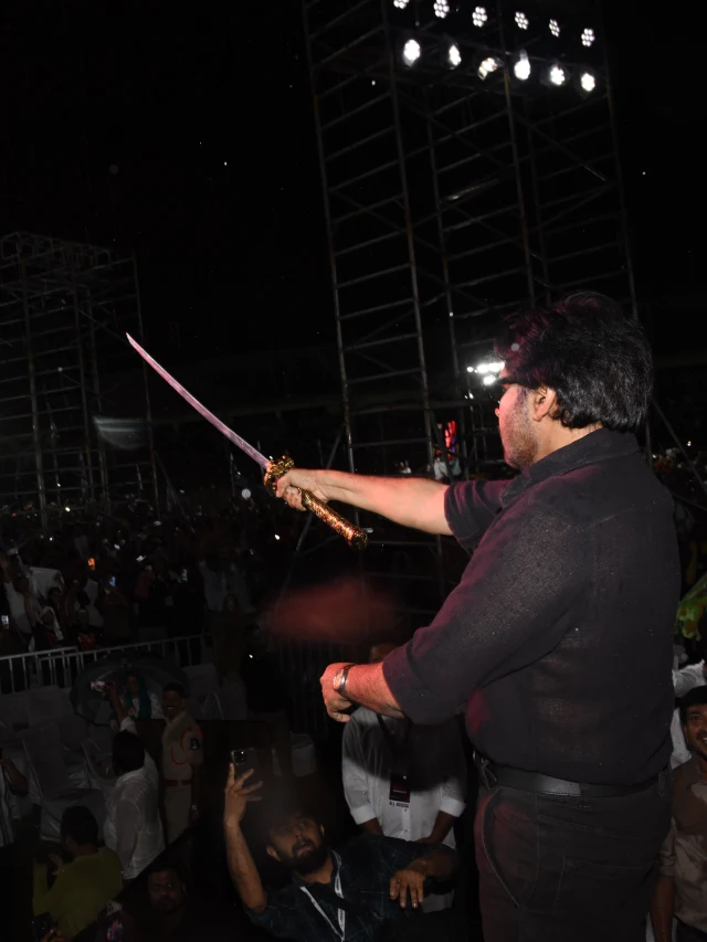 Pawan Kalyan Poses with Katana in OG Pre Release Event