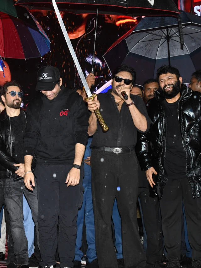 Pawan Kalyan Poses with Katana in OG Pre Release Event
