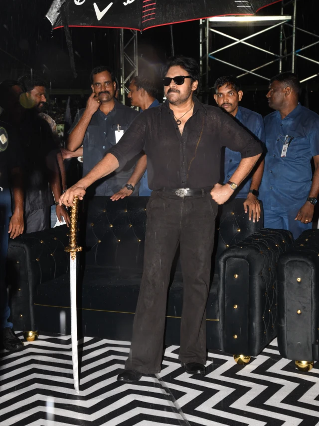 Pawan Kalyan Poses with Katana in OG Pre Release Event