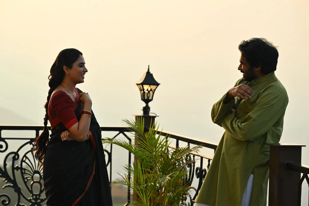 Priyanka Mohan Pawan Kalyan Special Photos from OG Movie Sets