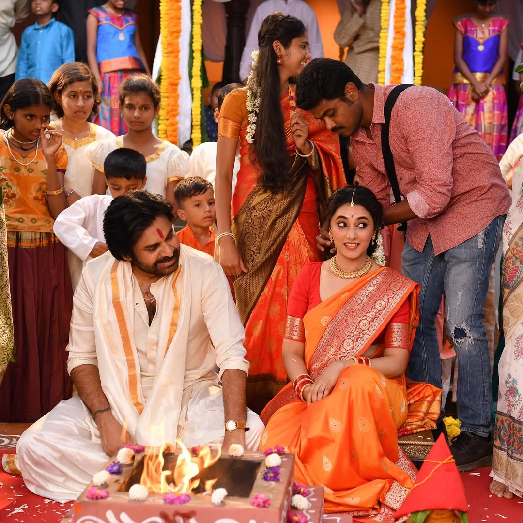 Priyanka Mohan Working Stills from They Call Him OG Movie