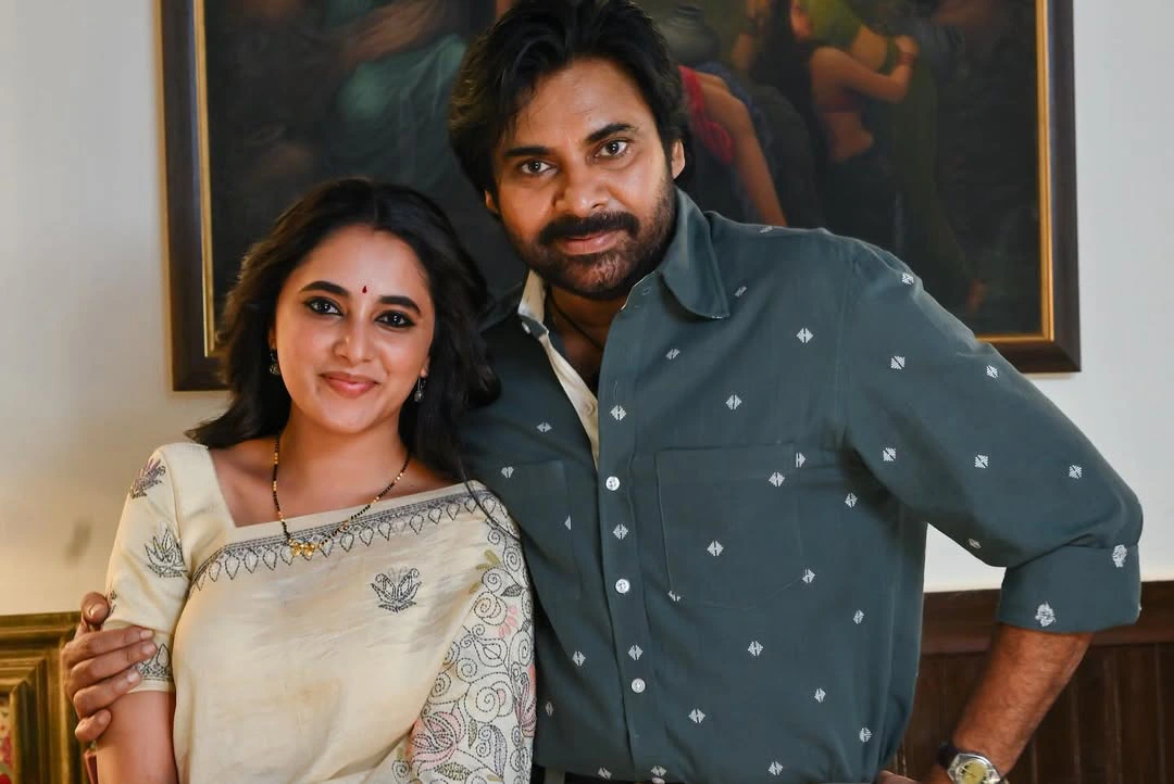 Priyanka Mohan Pawan Kalyan Special Photos from OG Movie Sets