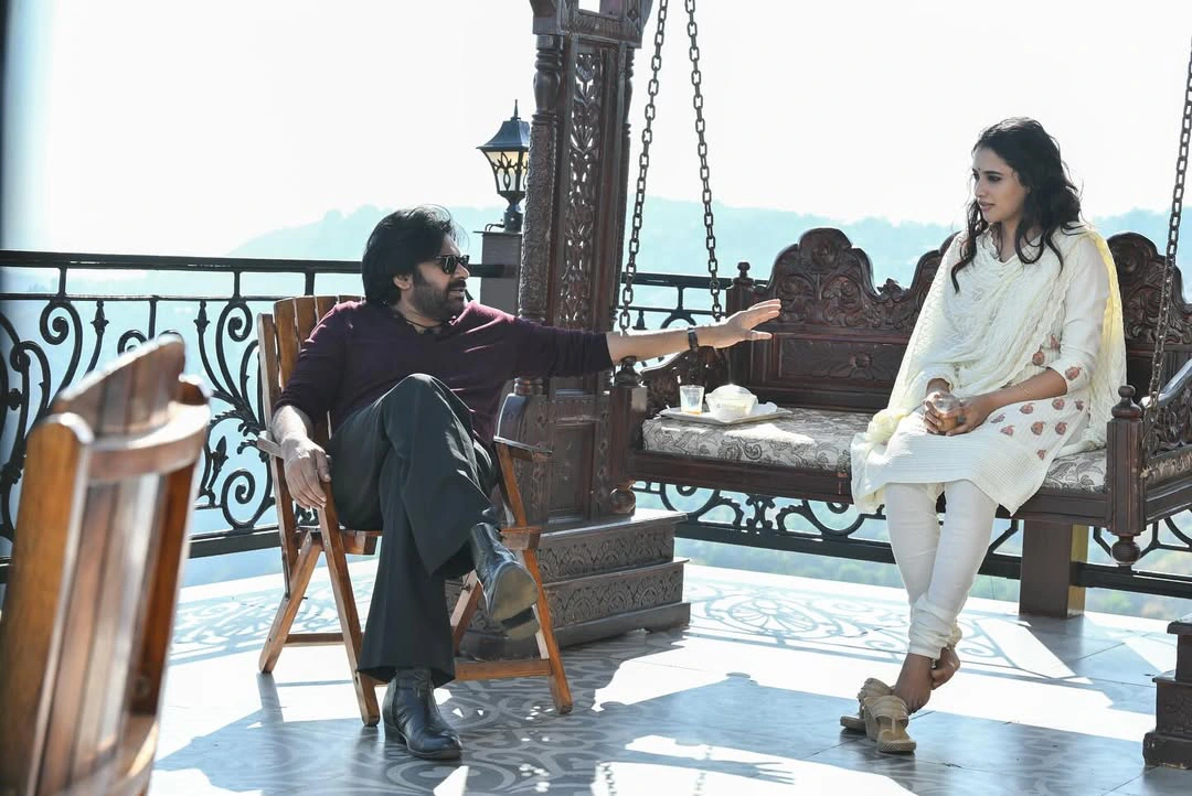 Priyanka Mohan Pawan Kalyan Special Photos from OG Movie Sets