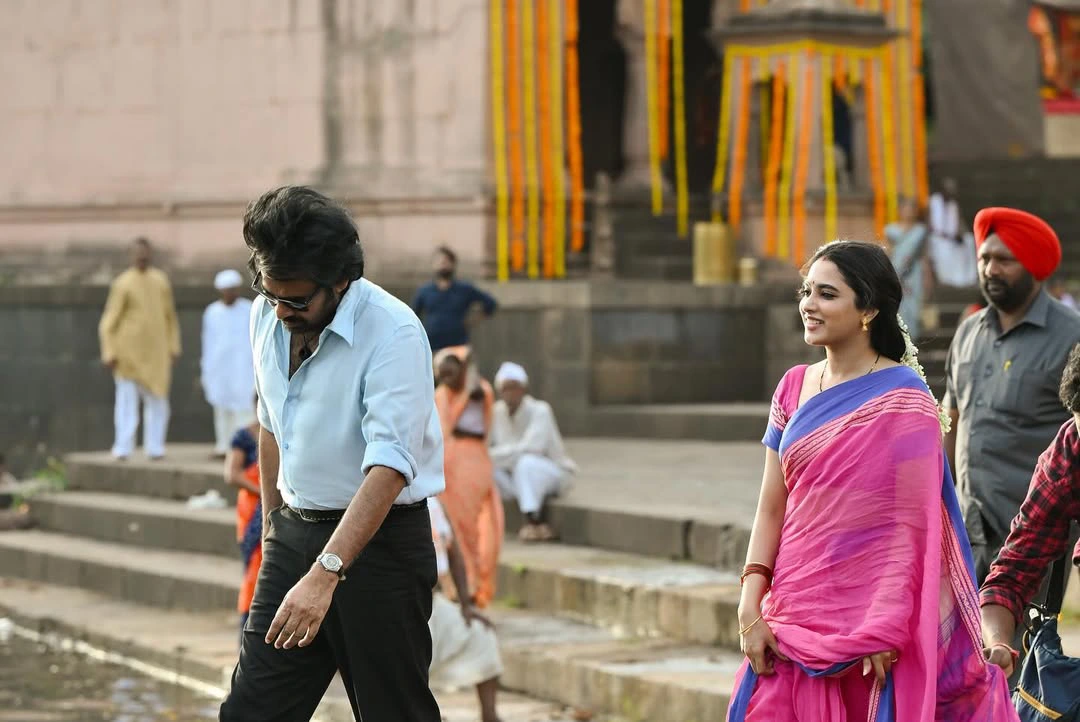 Priyanka Mohan Pawan Kalyan Special Photos from OG Movie Sets