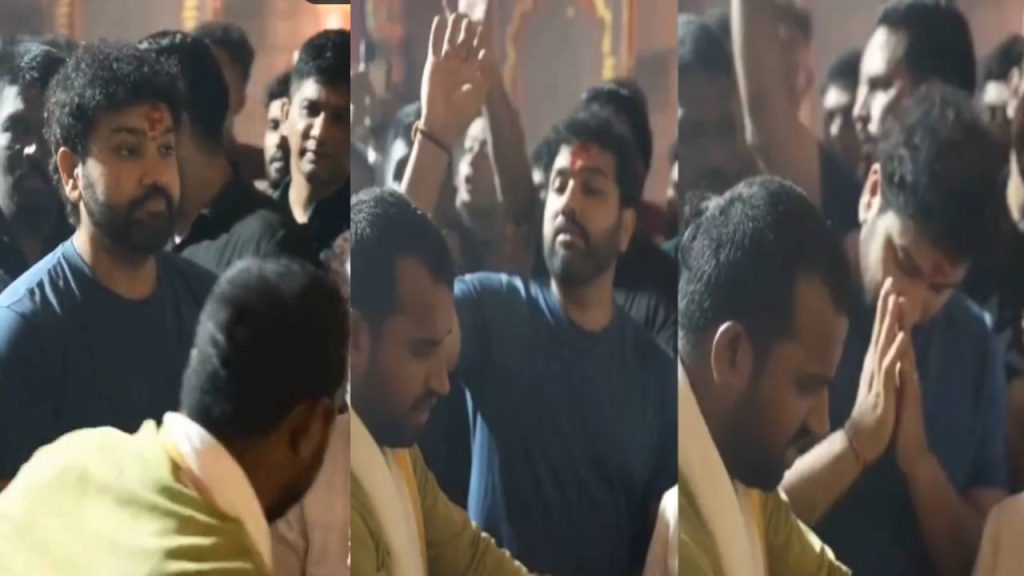Rohit Sharma stops fans from chanting Mumbai Cha Raja at Bappas pandal