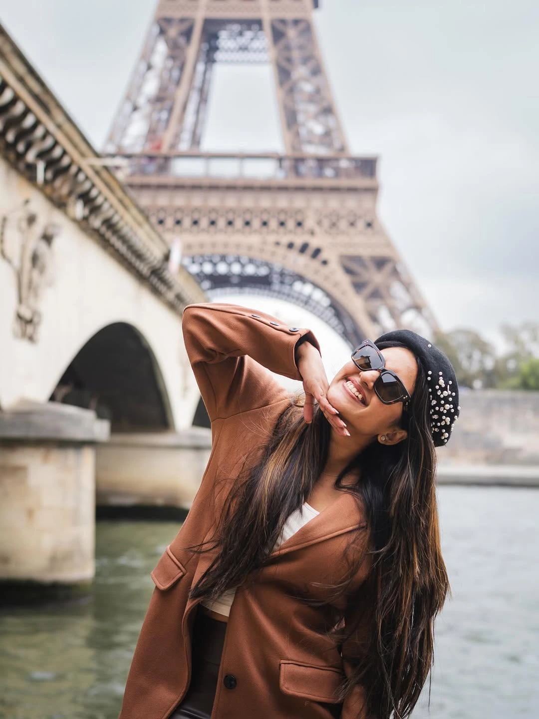 Sravanthi Chokarapu Stylish Poses at Eiffel Tower